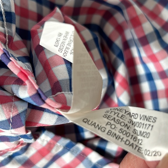 Vineyard Vines Performance Blend Fabric Moisture Wicking Plaid Whale Shirt 3T - Picture 8 of 10